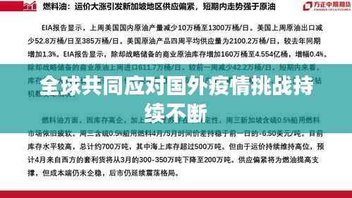 全球共同應對國外疫情挑戰持續不斷