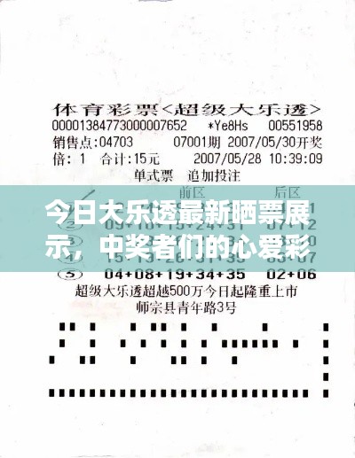 今日大樂透最新曬票展示，中獎者們的心愛彩票！