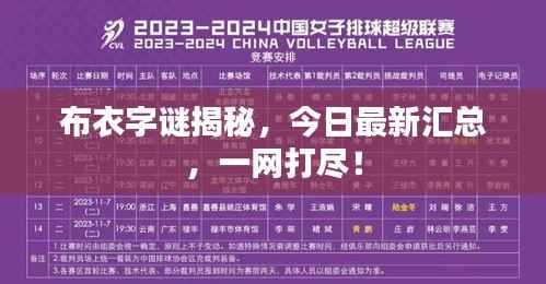 布衣字謎揭秘，今日最新匯總，一網打盡！
